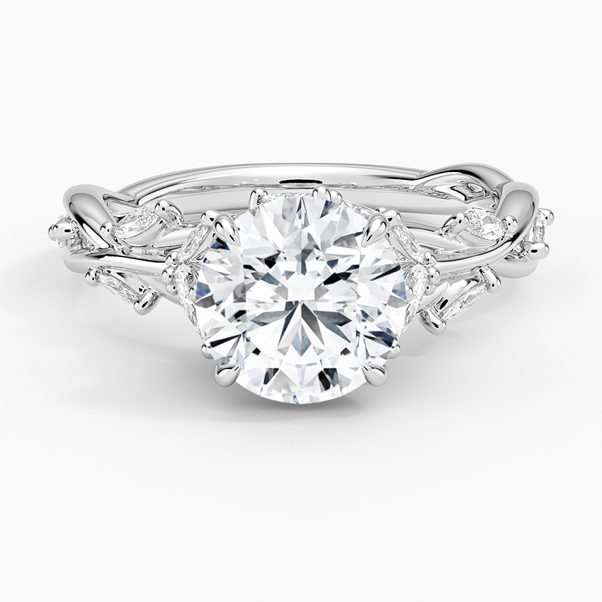 Whispering Vines Round Cut Moissanite Engagement Ring