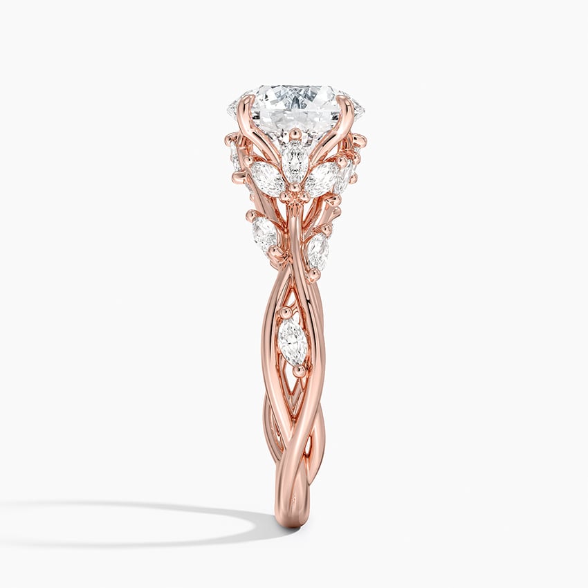 Whispering Vines Round Cut Moissanite Engagement Ring