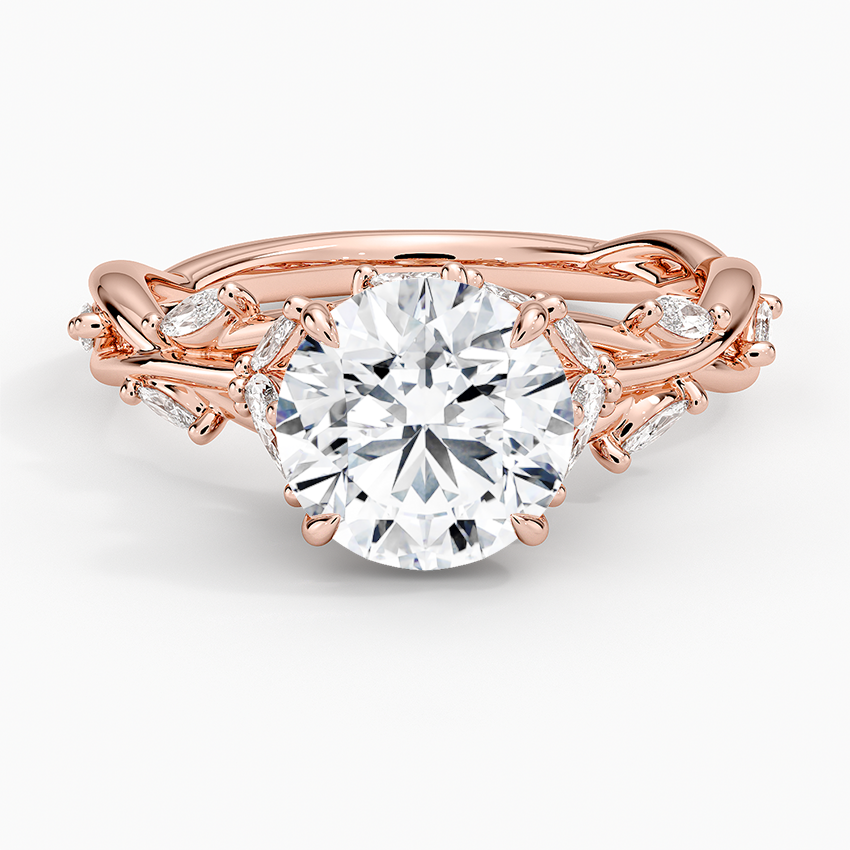 Whispering Vines Round Cut Moissanite Engagement Ring