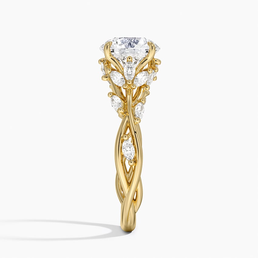Whispering Vines Round Cut Moissanite Engagement Ring