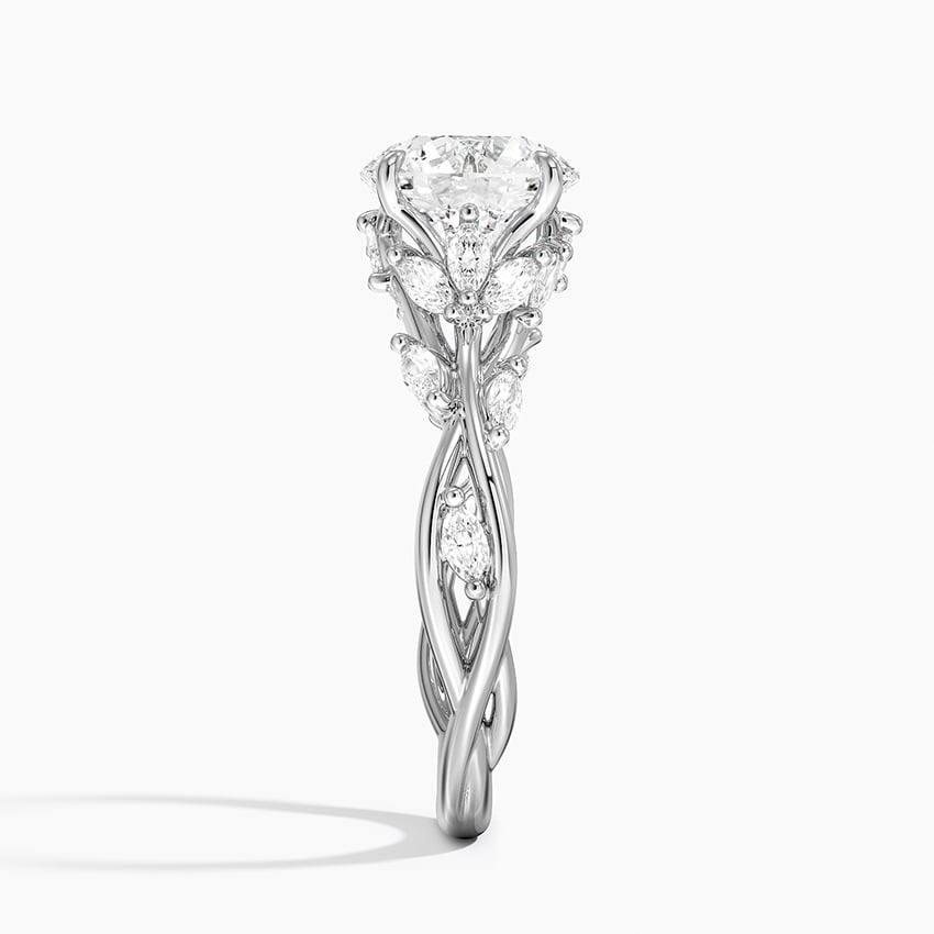 Whispering Vines Round Cut Moissanite Engagement Ring