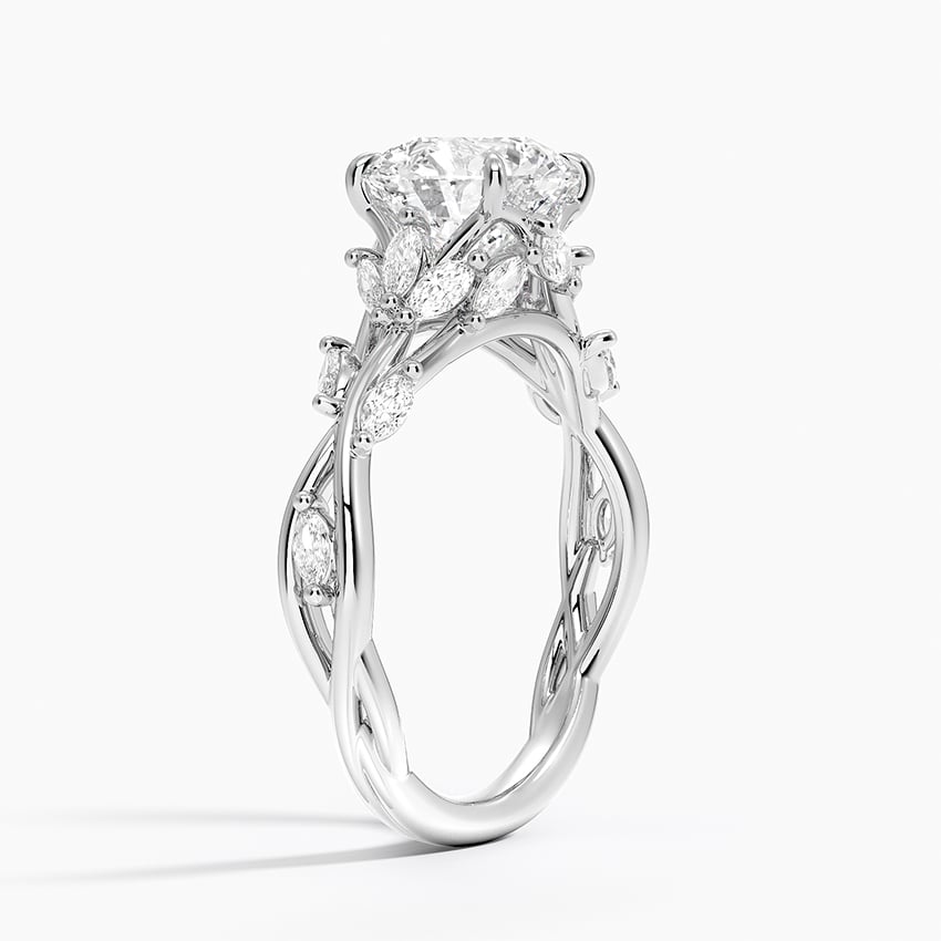 Whispering Vines Round Cut Moissanite Engagement Ring