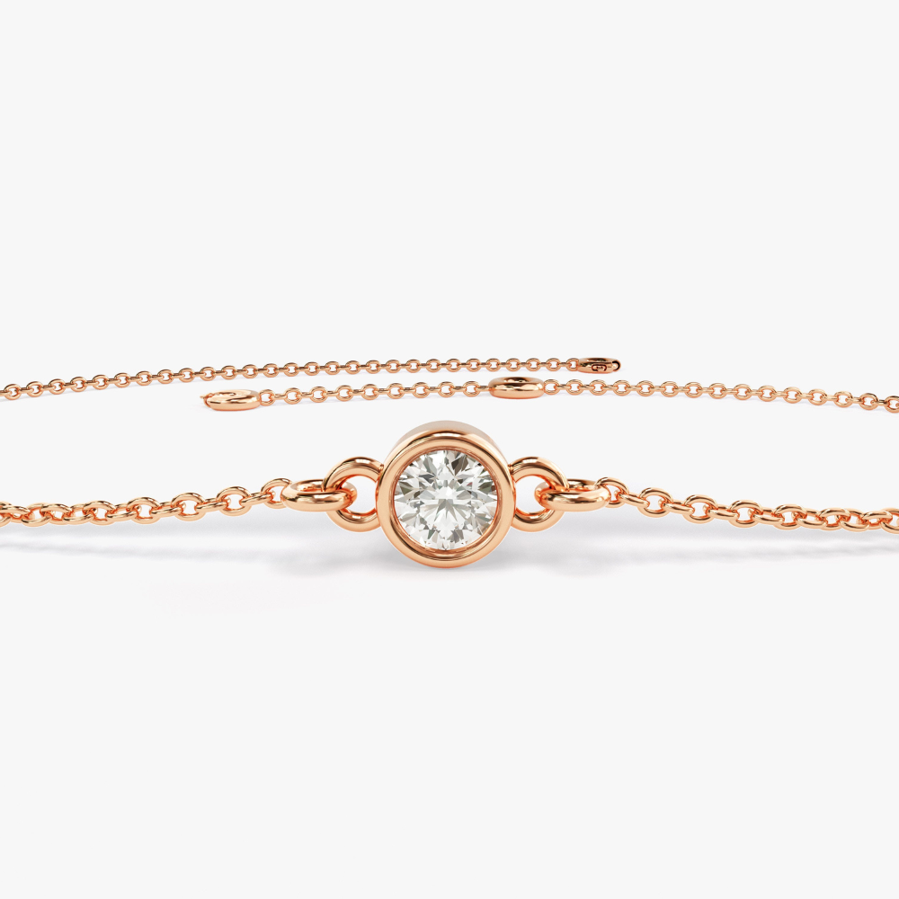 Bezel Set Round Cut Moissanite Bracelet