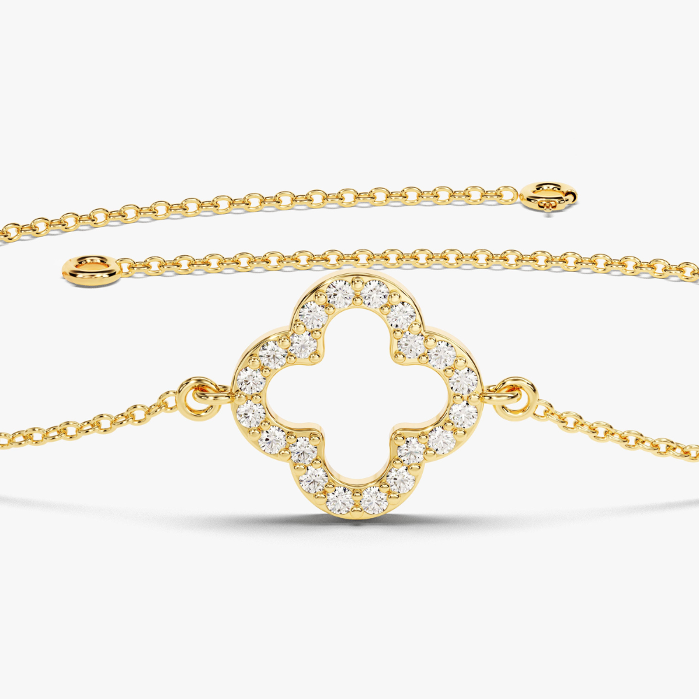Clover Round Cut Moissanite Bracelet
