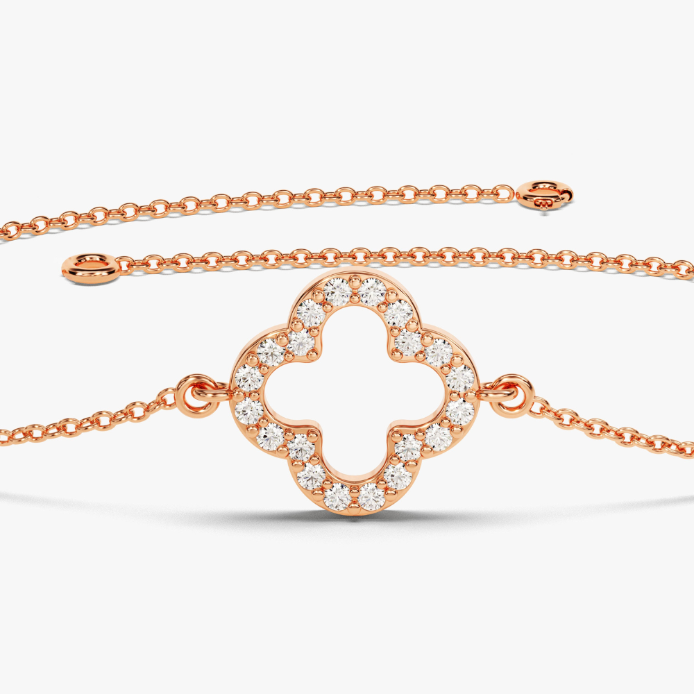 Clover Round Cut Moissanite Bracelet