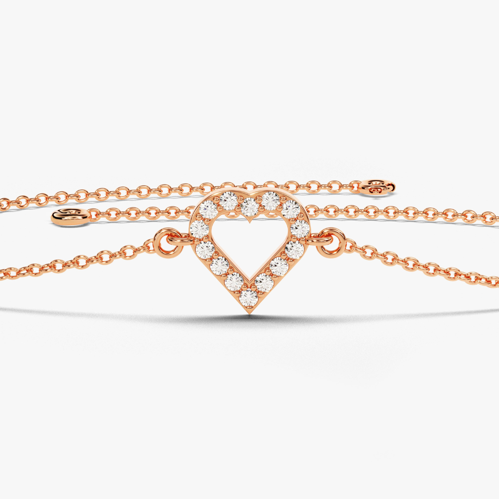 Heart Round Cut Moissanite Bracelet