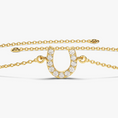 Load image into Gallery viewer, Lucky Horseshoe Round Cut Moissanite Bracelet

