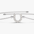 Load image into Gallery viewer, Lucky Horseshoe Round Cut Moissanite Bracelet
