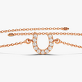 Load image into Gallery viewer, Lucky Horseshoe Round Cut Moissanite Bracelet
