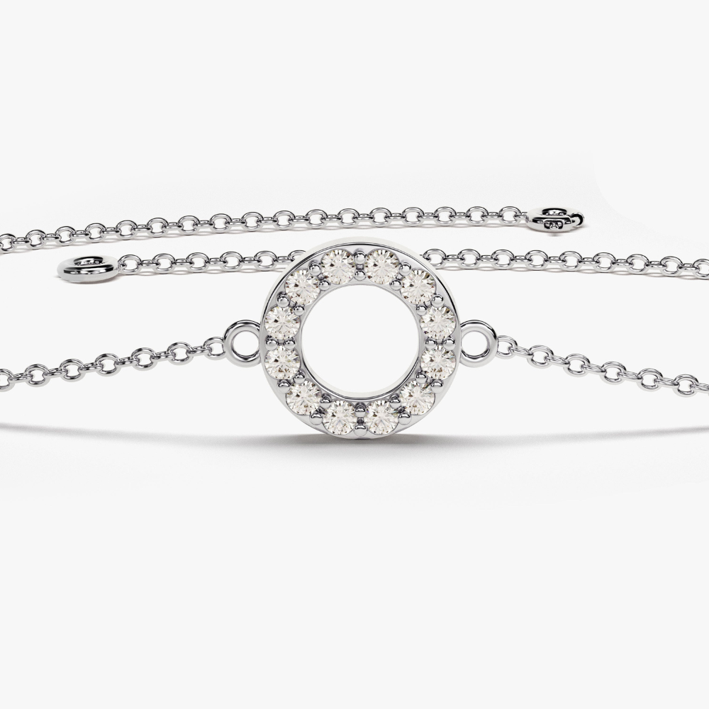 Minimalist Round Moissanite Bracelet