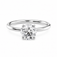 Round Lab-Grown Diamond Twisted Solitaire Hidden Halo Engagement Ring