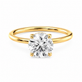 Round Lab-Grown Diamond Twisted Solitaire Hidden Halo Engagement Ring
