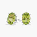 Load image into Gallery viewer, 2.0 CTW Classic Oval Peridot Solitaire Stud Earrings
