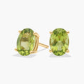 Load image into Gallery viewer, 2.0 CTW Classic Oval Peridot Solitaire Stud Earrings
