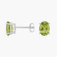 Load image into Gallery viewer, 2.0 CTW Classic Oval Peridot Solitaire Stud Earrings
