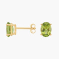 Load image into Gallery viewer, 2.0 CTW Classic Oval Peridot Solitaire Stud Earrings
