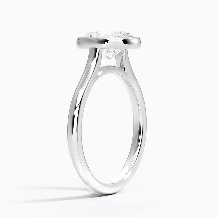 Oval Cut Bezel Moissanite Engagement Ring