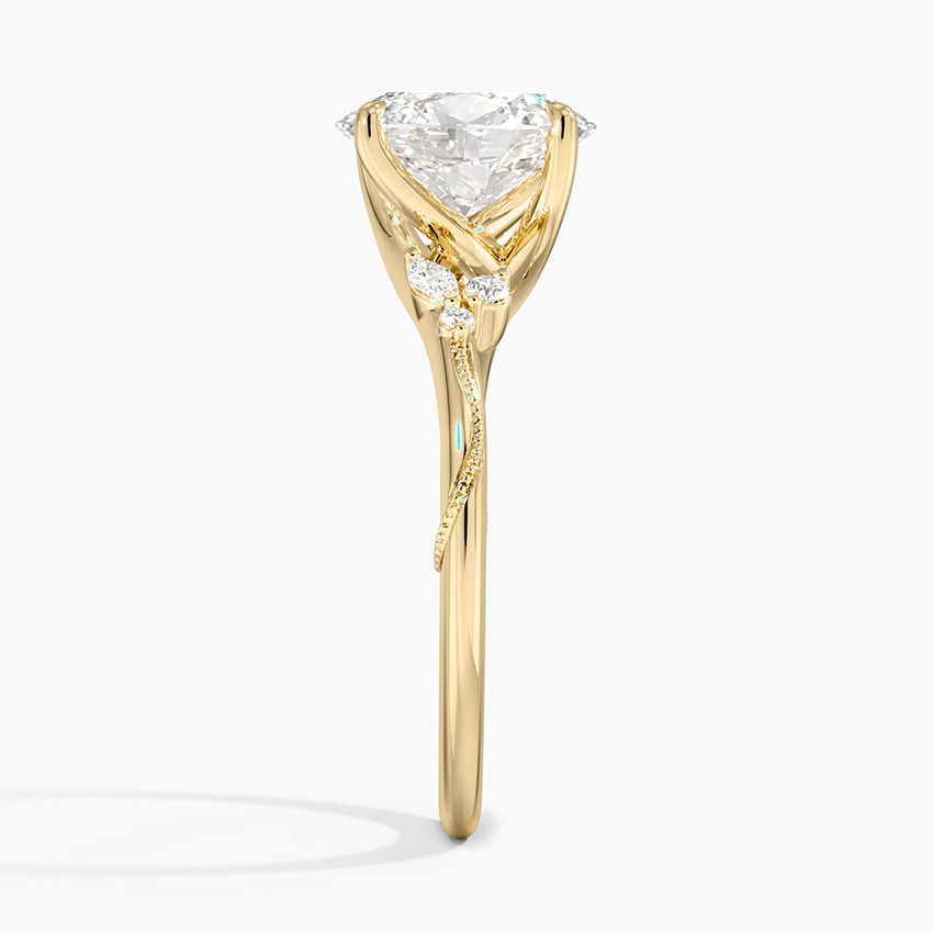 Oval Cut Floral-Inspired Engagement Ring