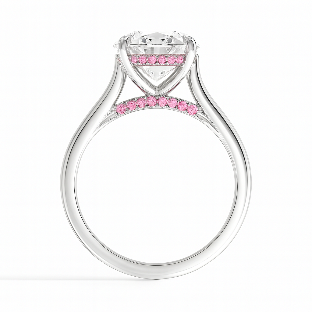 Custome Ring- 4CT Oval Cut Hidden Halo Moissanite Engagement Ring