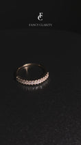 Load and play video in Gallery viewer, Vertical Baguette Half Eternity Moissanite Wedding Band
