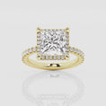 Refined Radiance Princess Moissanite Halo Engagement Ring