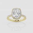Refined Radiance Elongated Cushion Moissanite Halo Engagement Ring