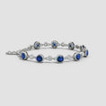 Round Lab-created Sapphire and Moissanite Bezel Tennis Bracelet