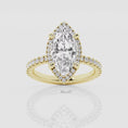 Refined Radiance Marquise Moissanite Halo Engagement Ring