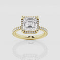 Refined Radiance Asscher Moissanite Halo Engagement Ring