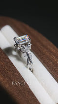 Whispering Vines Emerald Cut Moissanite Engagement Ring