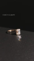 Load and play video in Gallery viewer, Emerald Cut Hidden Halo Moissanite Engagement Ring
