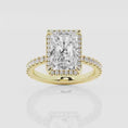 Refined Radiant Moissanite Halo Engagement Ring