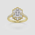 Vintage Emerald Cut Moissanite Art Deco Engagement Ring