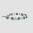 S925 Silver Round Lab-created Emerald and Moissanite Bezel Tennis Bracelet