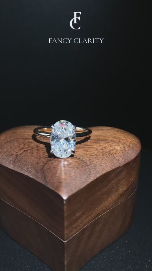Custom Ring - 4.5CT Oval Cut Two-tone Moissanite Engagement Ring-14K