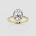 Refined Radiance Oval Moissanite Halo Engagement Ring