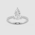 Load and play video in Gallery viewer, Micropavé Pear Cut Moissanite Engagement Ring With Hidden Halo
