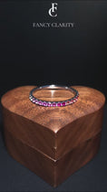 Crimson Bloom Ombre Half Eternity Gemstone Wedding Band-2.0 mm