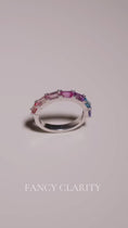 Sunset Fade Emerald-Cut Lab Gemstone Half Eternity Wedding Band - 3.2 mm