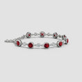 Round Lab-created Ruby and Moissanite Bezel Tennis Bracelet