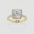 Refined Radiance Cushion Moissanite Halo Engagement Ring