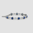 S925 Silver Round Lab-created Sapphire and Moissanite Bezel Tennis Bracelet