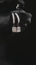 2.68 CTW Emerald Cut Moissanite Huggie Hoop Drop Earrings