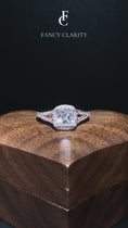 Halo Princess Cut Split-Shank Moissanite Engagement Ring