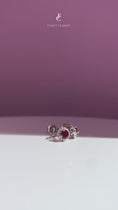Load and play video in Gallery viewer, Ruby and Moissanite Halo Stud
