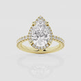 Refined Radiance Pear Moissanite Halo Engagement Ring