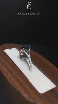 Oval Cut London Blue Topaz and Moissanite Split-Shank Cocktail Ring