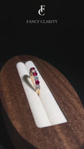 Ruby and Moissanite Halfway Wedding Band-2.5 mm