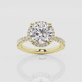Refined Radiance Round Moissanite Halo Engagement Ring