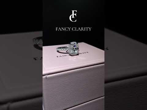 Refined Radiance Elongated Cushion Moissanite Halo Engagement Ring